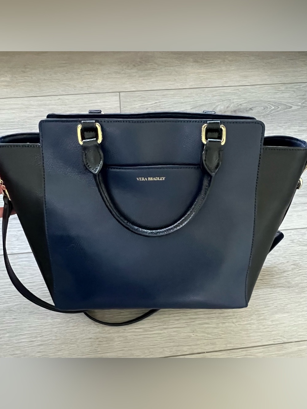 Vera Bradley Navy and Black Leather Purse